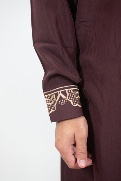 Qamis Arabic rouge bordeaux