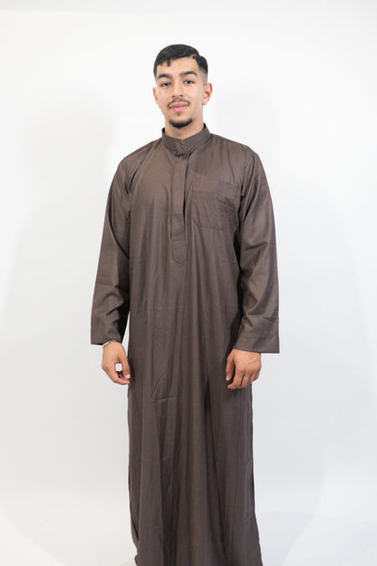 Qamis Simple marron